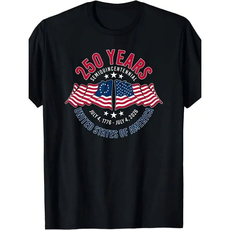 【New style】250th Anniversary Of The United States 250 Years - Men's and Women's Vintage 1776- Commemorative T-Shirt - 250 Years