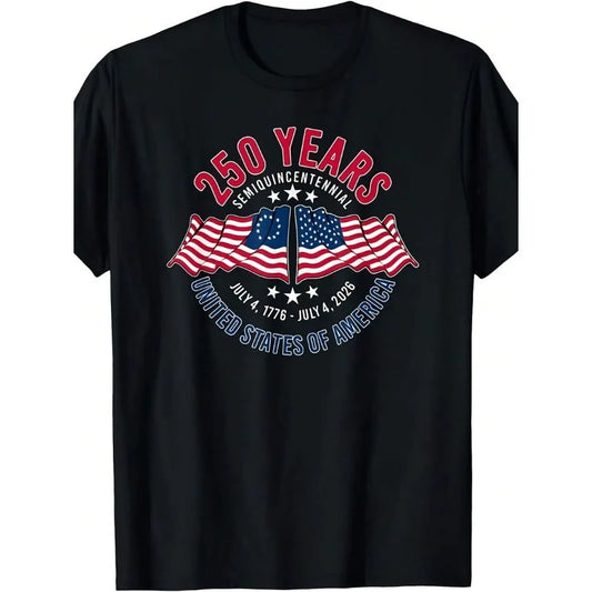 【New style】250th Anniversary Of The United States 250 Years - Men's and Women's Vintage 1776- Commemorative T-Shirt - 250 Years
