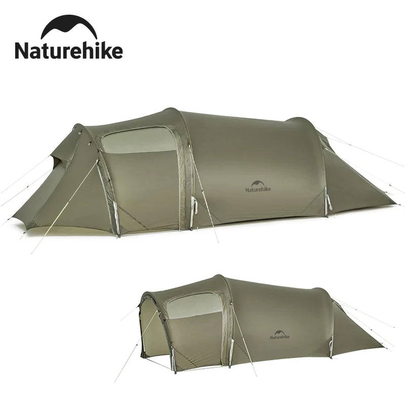 Naturehike Opalus UL Tunnel Tent Lightweight 15D Nylon Hiking Tent Large Space Outdoor Camping Travel 4 Season 2-3 Person Tent