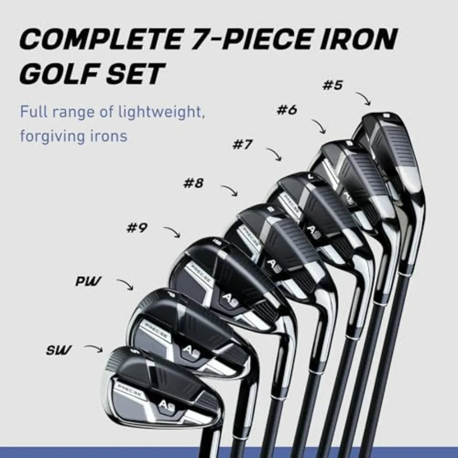 A9 Golf Iron Set 7 Clubs 5 SW Right Hand Project X Cypher Graphite Shafts and Dual-Compound Grips Men
