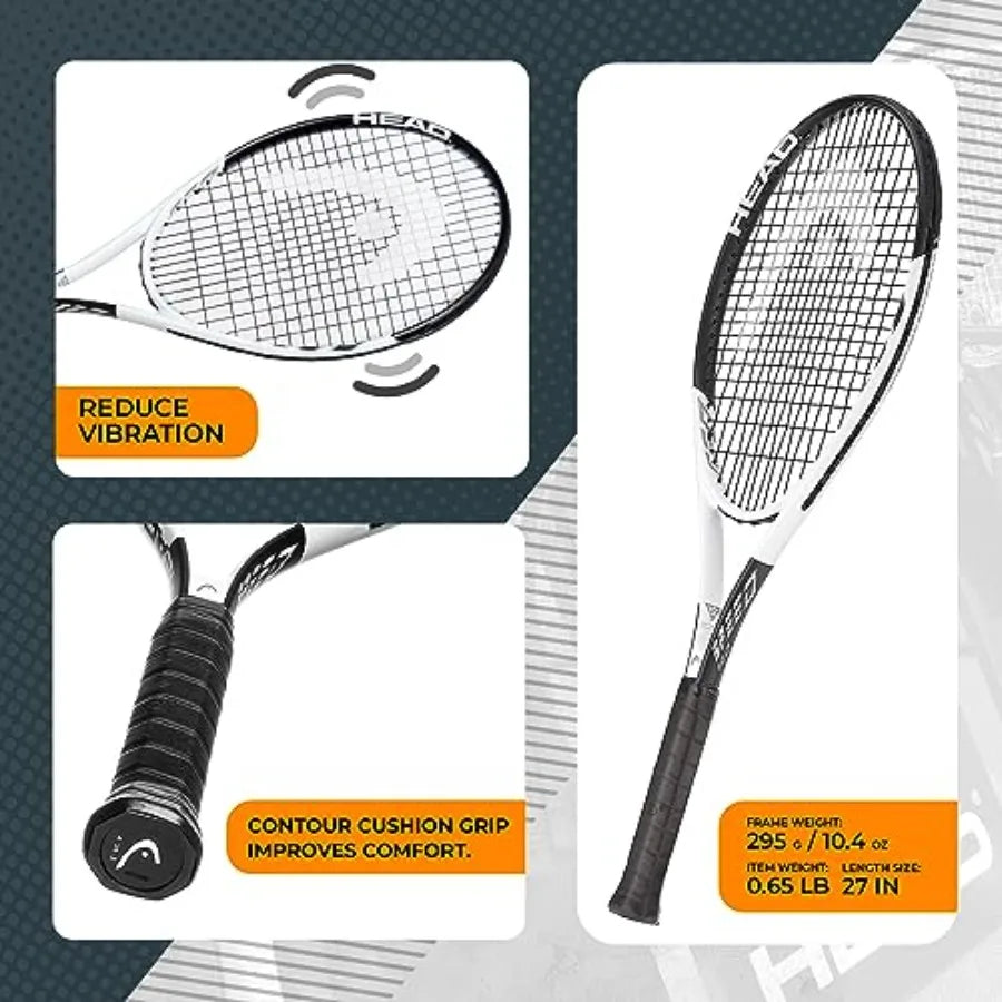 Geo Speed Adult Tennis Racket - Pre-Strung Light Balance 27.5 Inch Racquet