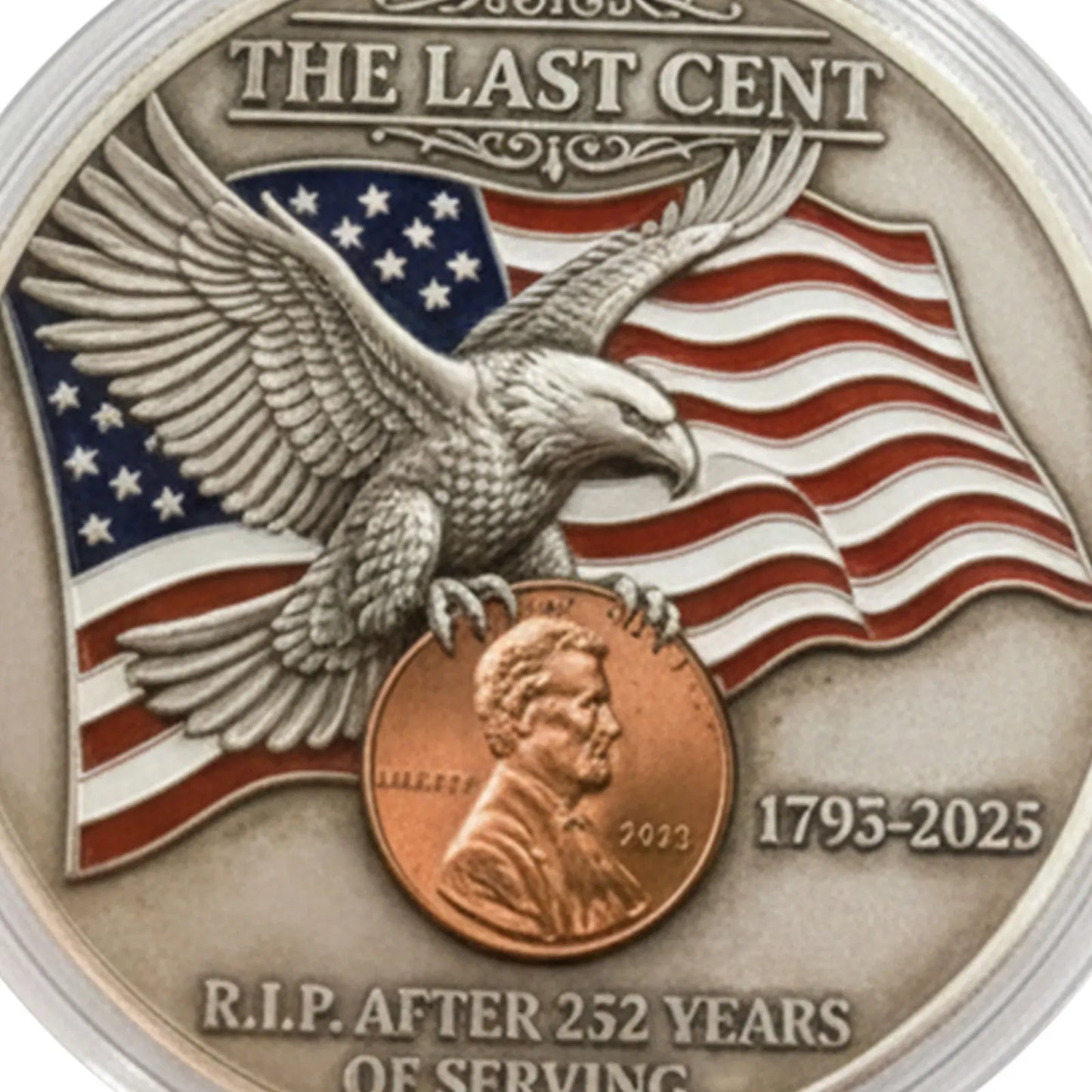 Final Cent Memorial Coin Last Lincoln Penny Tribute Token for Collectors (1pc)
