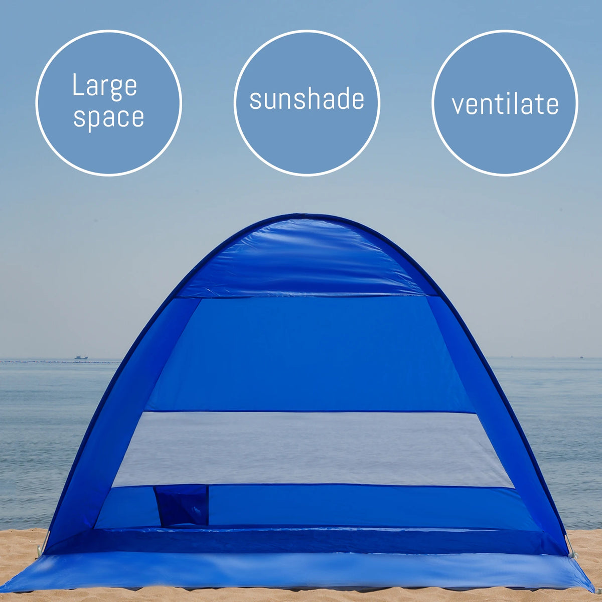 Beach Camping Tent Auto Open - UPF 50+ Sun Protection, Ultra-Light Portable Sun Shelter & Changing Room for Seaside