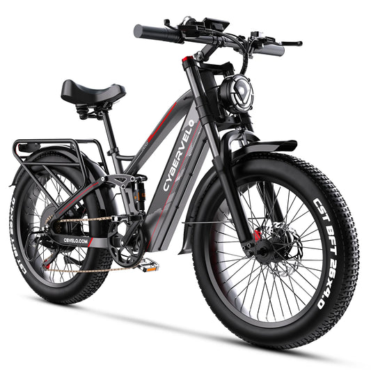 Cybervelo Strong Power Ebike, 5000W Motor Off Road Electric Bike, 100 Miles Long Range, 26"x4.0” Fat Tire, 40Ah Big Battery EK9