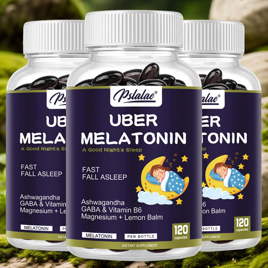 Melatonin - with L-Theanine, Tryptophan, Ashwagandha Supports Circadian Rhythm and Nervous System Health - 120 Capsules