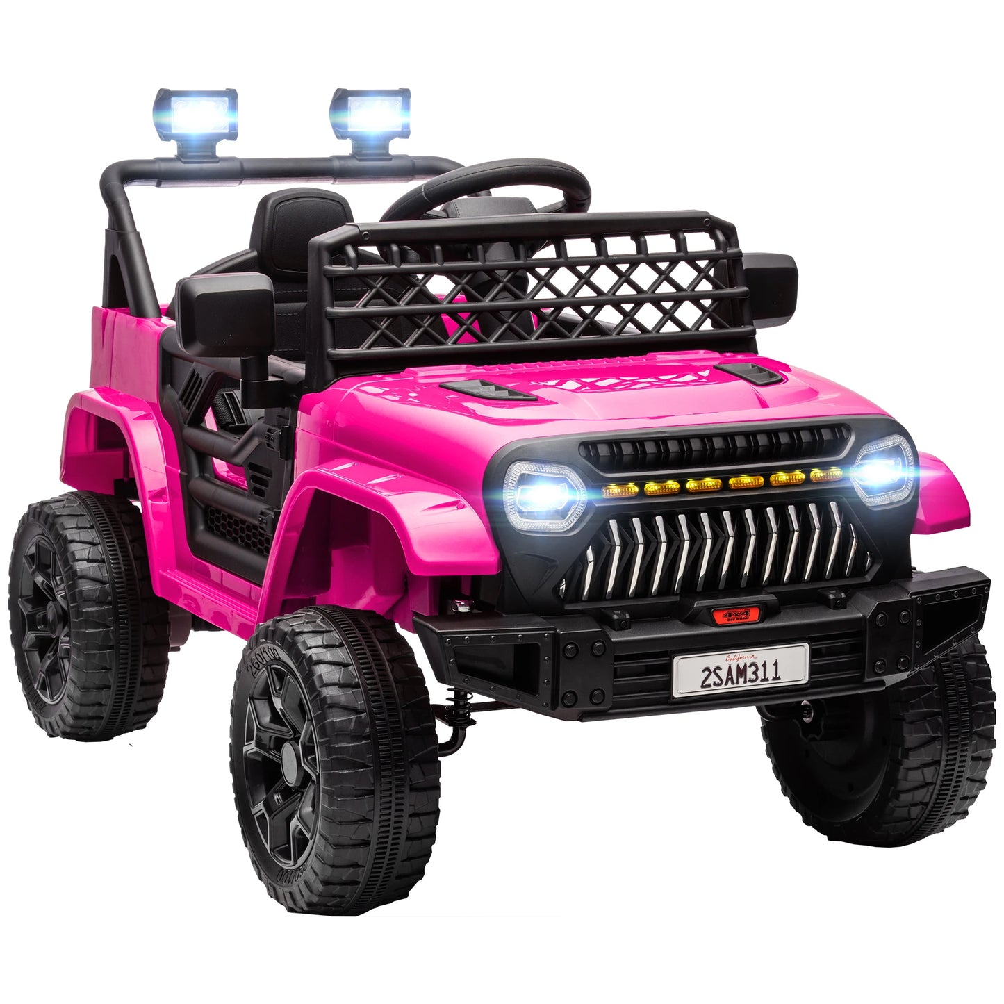 12V Ride on Truck W/ Spring Suspension, Remote, Pink