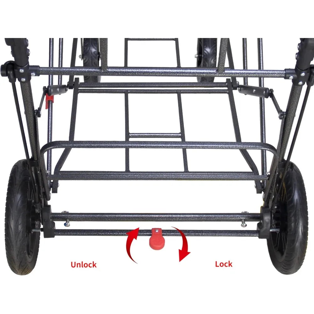 Foldable Trolley with Quick-release Wheels and 2 Seats; Heavy-duty Multi-purpose Trolley