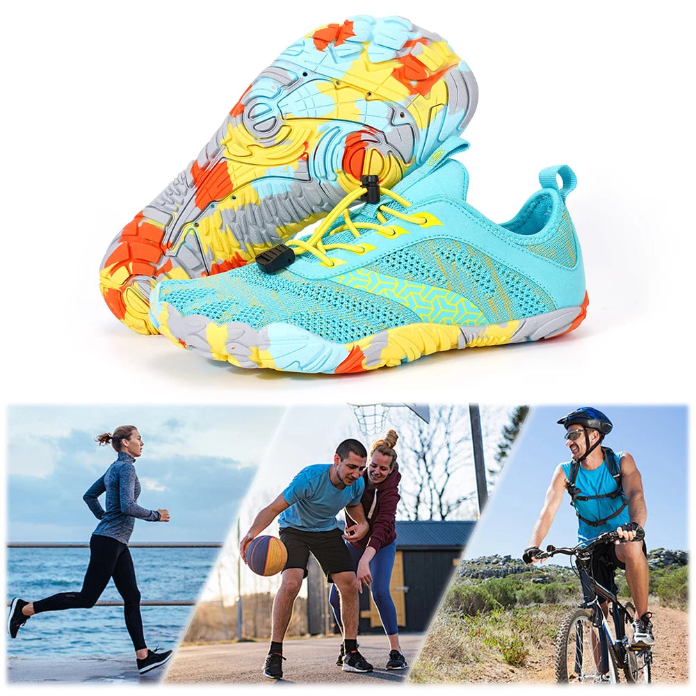 Unisex Water Shoes Non Slip Barefoot Beach Shoes Quick Drying Casual Wading Shoes Mesh Hiking Shoes for Walking Running