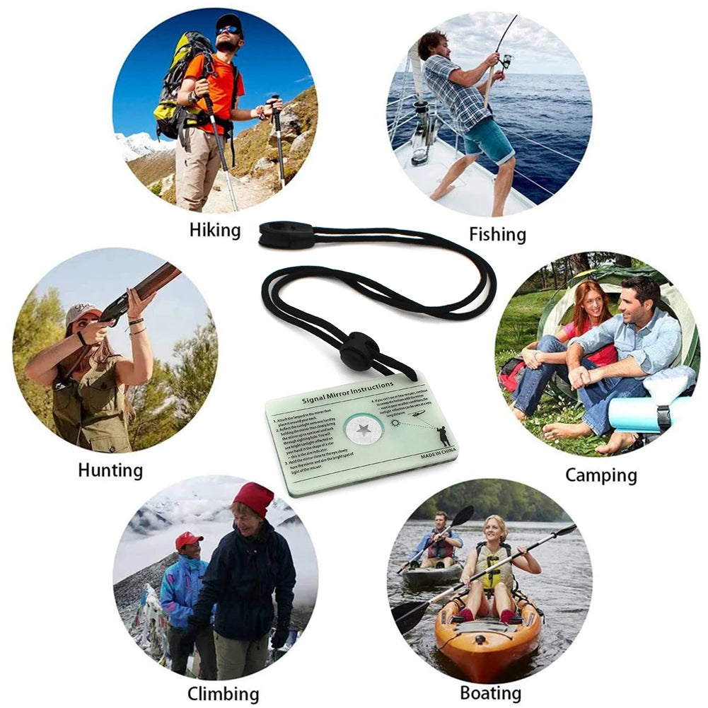 Marine Kayak Emergency Survival Tools Signal Mirrors Outdoor Survival Reflective Makeup Mirrors Portable Hanging Tools