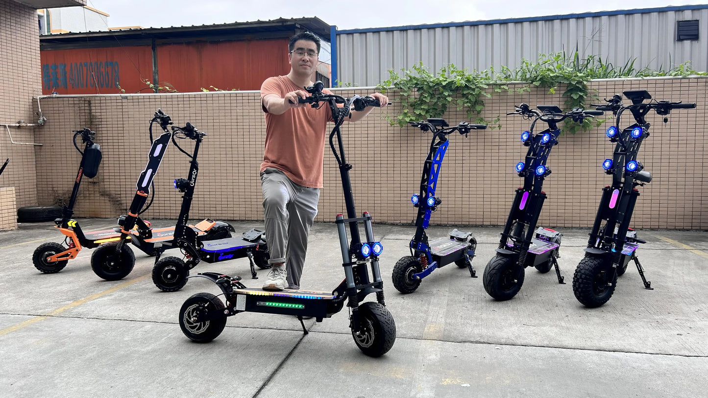 6000W 60V 40Ah 11 inch off-road tyre Kick scooter dual motors removable seat hydraulic shock absorption Folding Electric Scooter