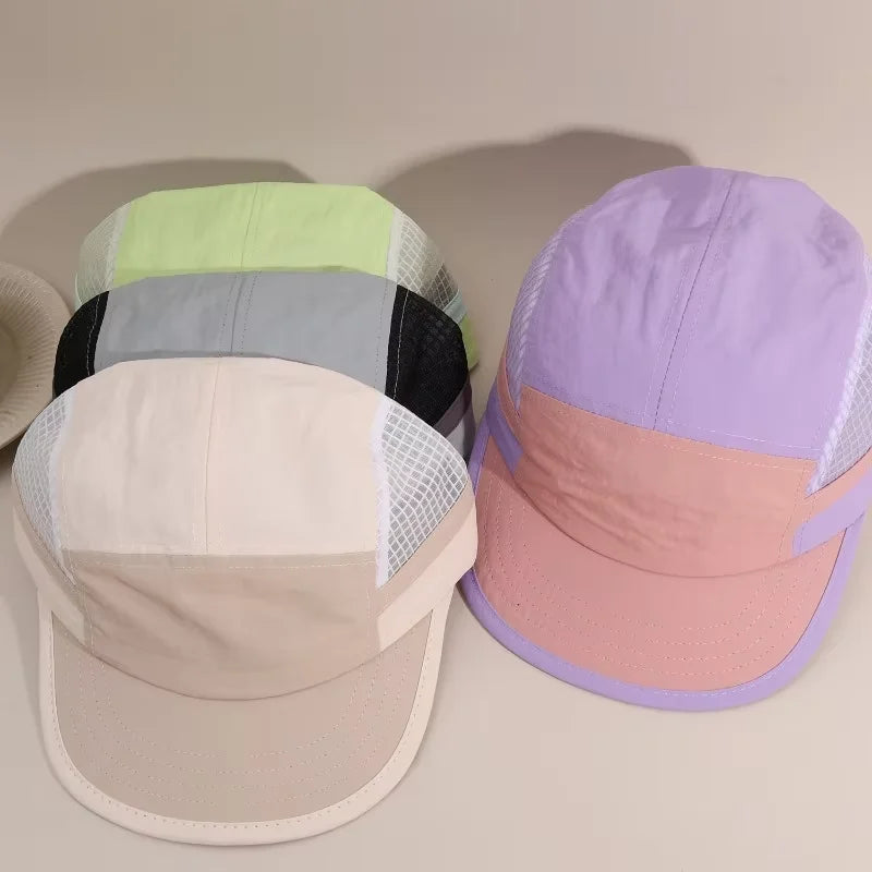 Casual Adjustable Sports Summer Breathable Five-panel Hat Quick-drying Waterproof Sports Hat UV Protection Running Sports Caps