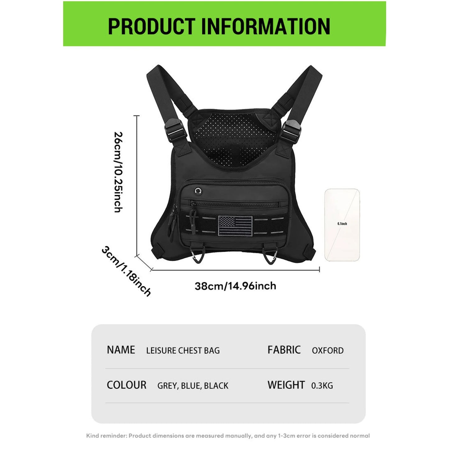 Chest Bag Anti-Theft Multi-Functional Outdoor Sports Chest Bag for Workouts Cycling Hiking Motorcycle Accessories