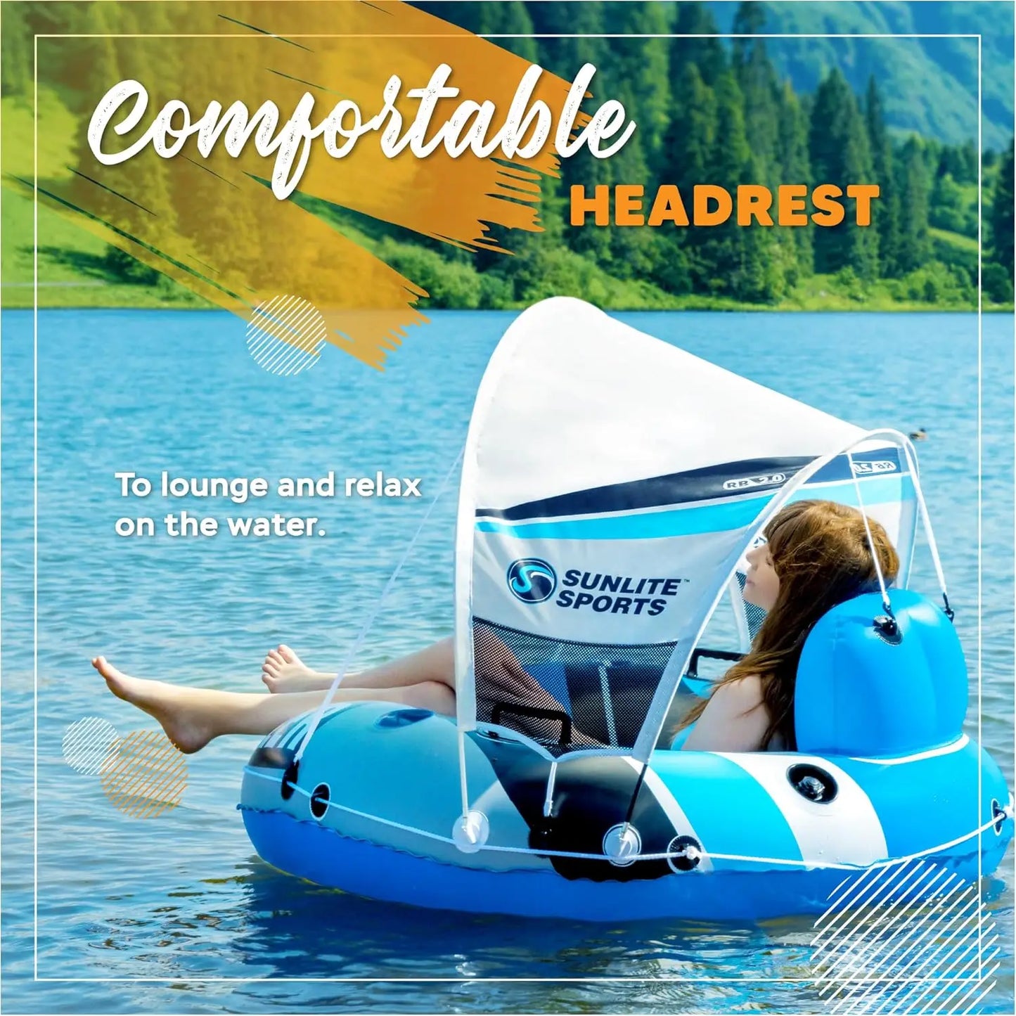 2025 New Upgraded Heavy Duty River Tube Inflatable Premium Water Float to Lounge Above Lake and River Outdoor Water Raft Sport F
