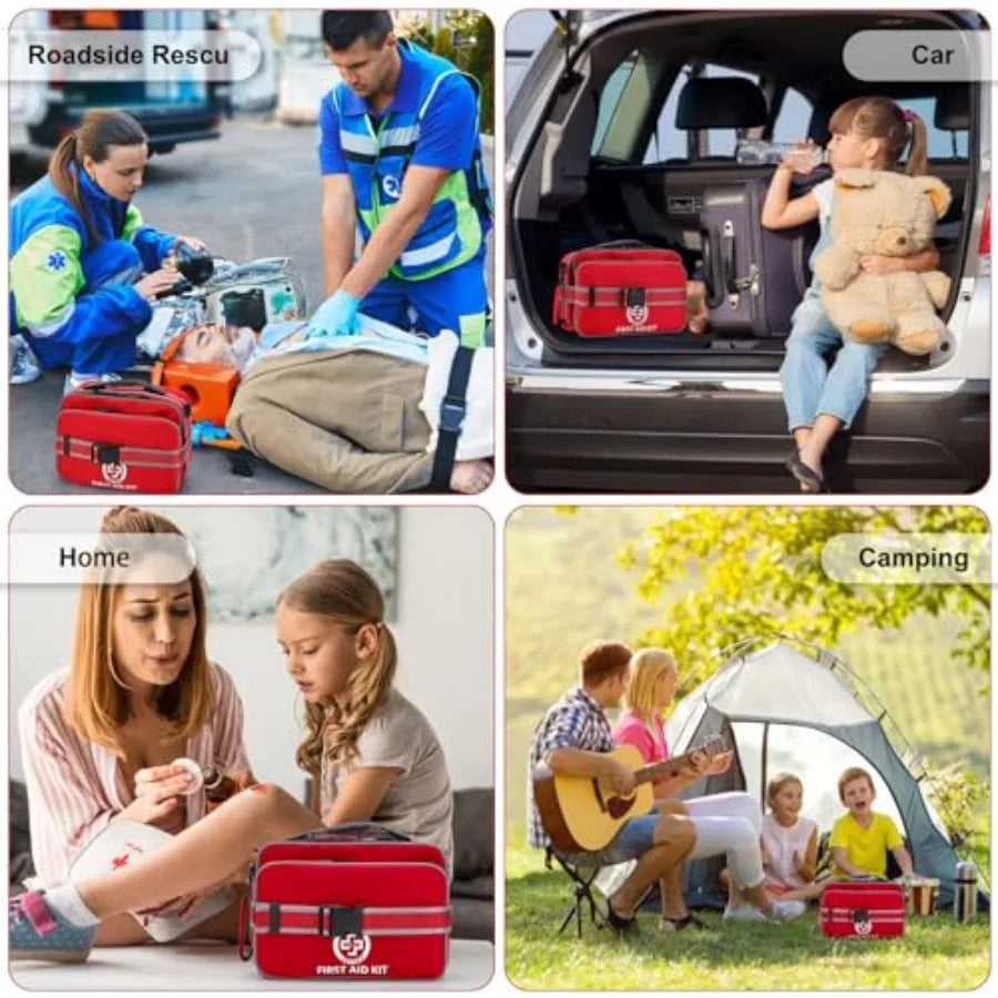 Profional 500 Piece Emergency First Aid Kit for Home, Car, Travel, Camping, Truck, Hiking, Sports, Office, Vehicle and Outdoor