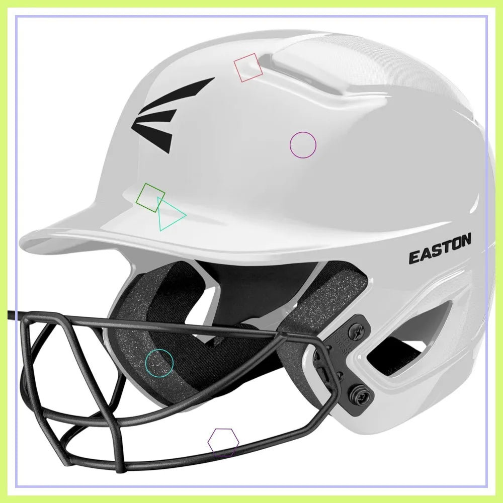 Multi-Size Baseball Batting Helmet with Facemask for T-Ball/Softball, Adjustable & Comfortable