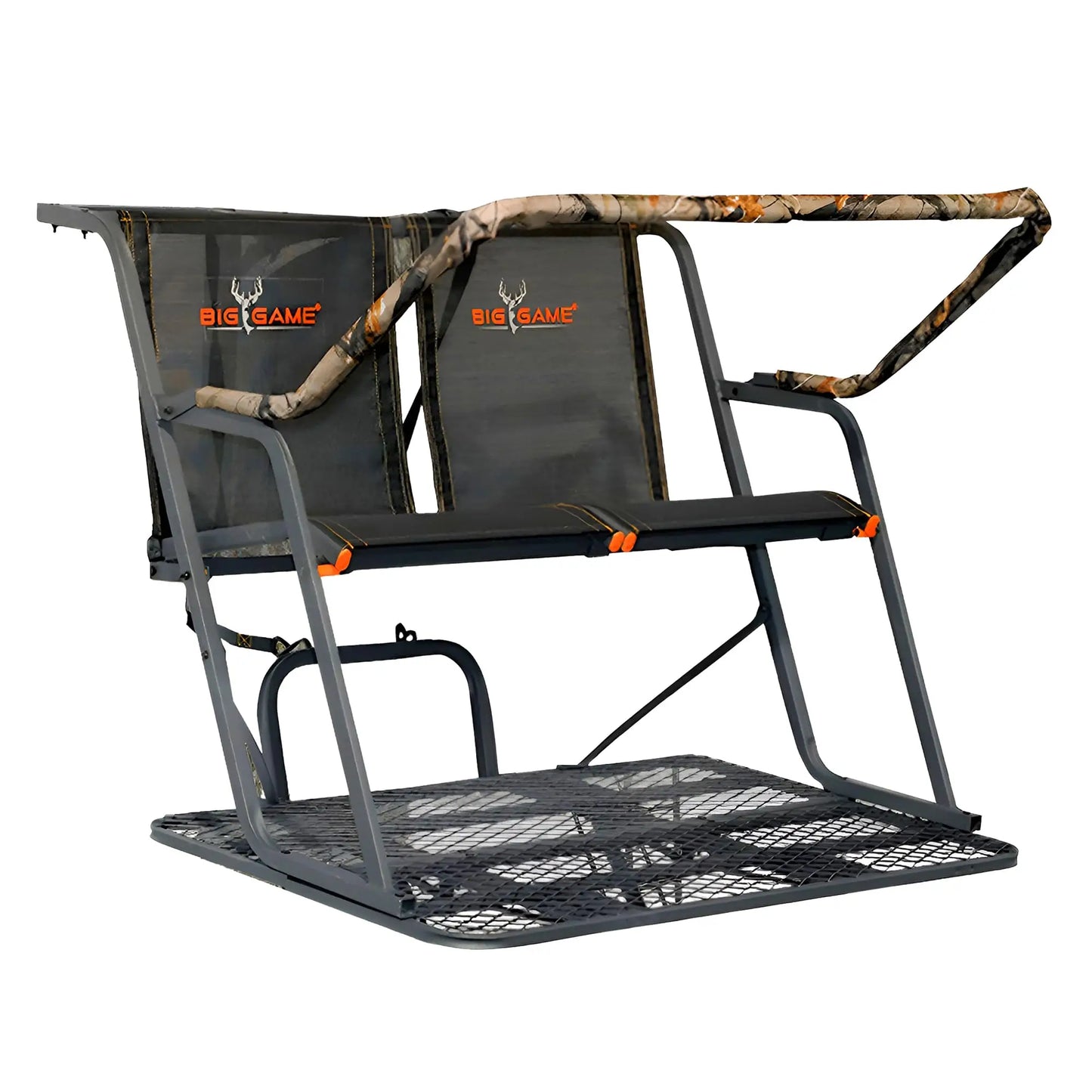 Big Game Striker XL 17.5FT Ladder Treestand Flip Back Seat Padded Armrest Deep Foot Platform Outdoor Hunting Stand