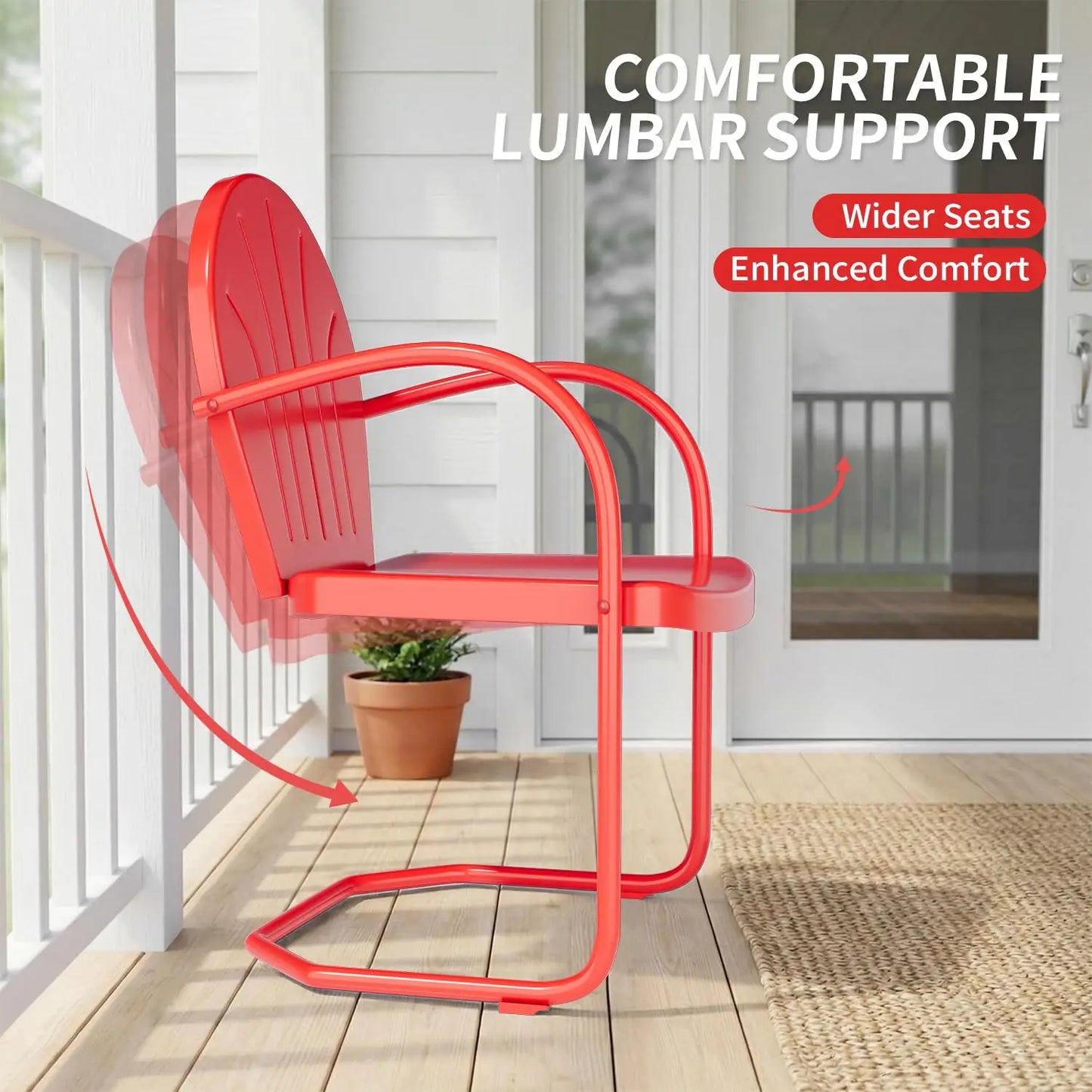 3 Piece Bistro Set, Anti-Rust Table and Chairs Set of 2, Waterproof Retro Metal Chairs for Outdoor, Customized