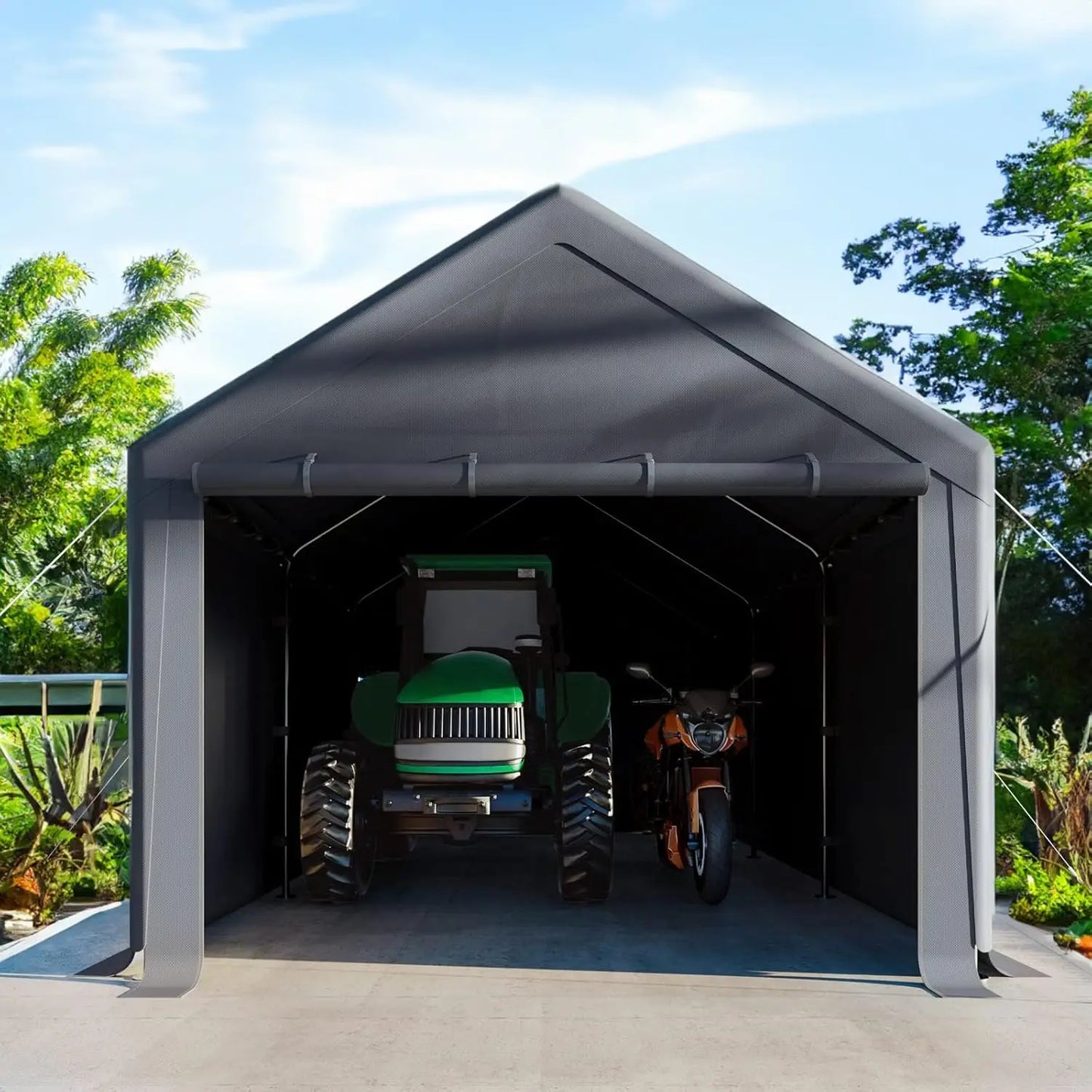 Carport 10x20 Ft Heavy Duty Canopy Steel Canopy Storage Shed,Portable Garage Party Tent,Portable Garage with, Customized