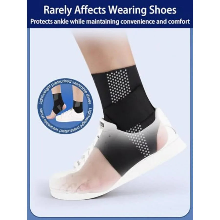 Ankle Braces for Women Men 2 pcs Ankle Compression Sleeve Plantar Fasciitis Brace Black Large Arch Support Socks Ankle Sleeve f