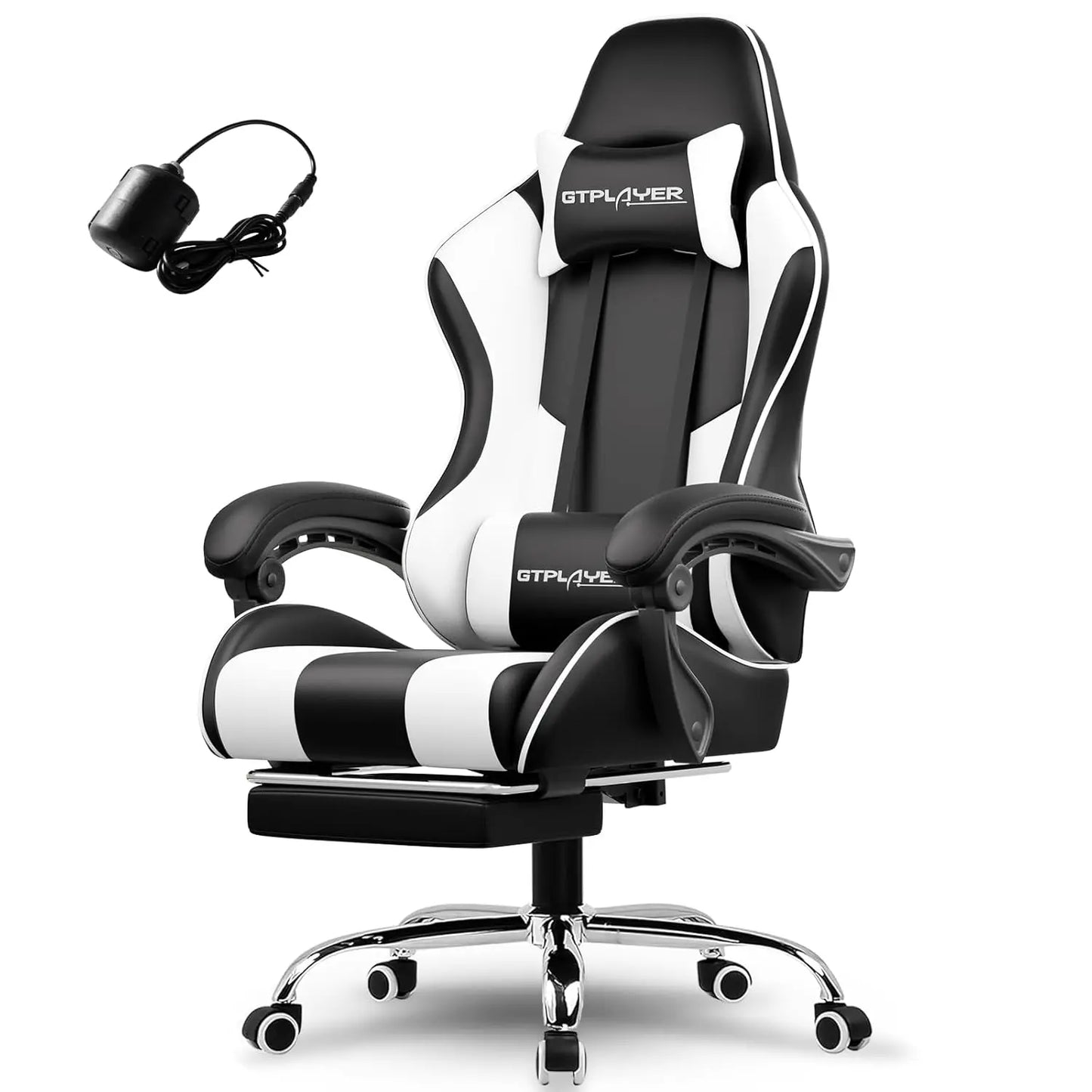 Gaming Chair, Computer Chair with Footrest and Lumbar Support, Height Adjustable Game Chair with 360°-Swivel Seat, Customized