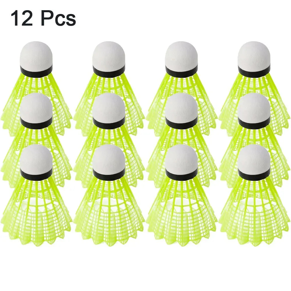 6/12PCS Green Badminton Balls Portable Badminton Travel Out Products Sport Training Nylon Shuttlecock Outdoor Supplies