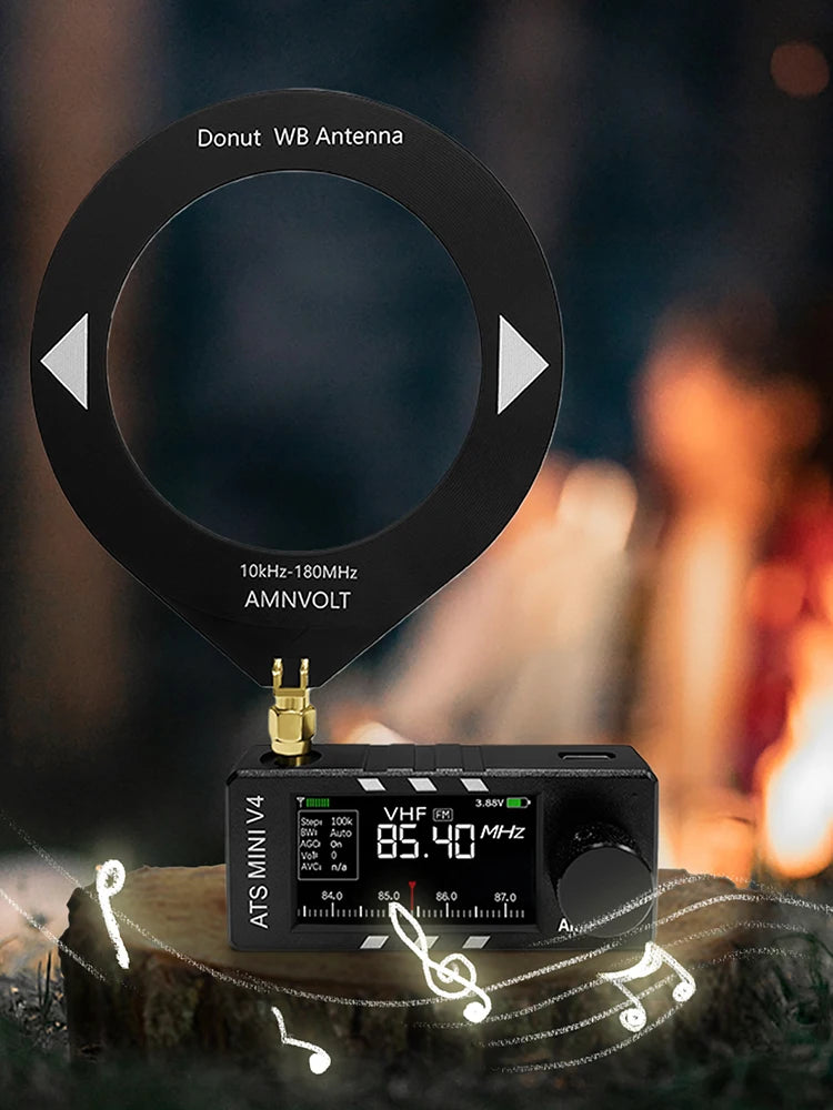 AMNVOLT V4 ATS MINI Radio with Headphone Amplifier Full-Band DSP Radio Portable AM FM Radio Receiver for Walking Hiking Camping