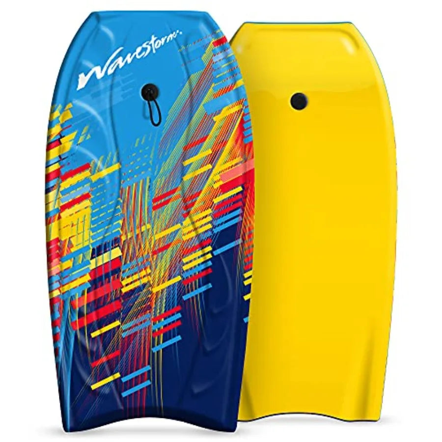 40 Bodyboard 2-Pack for Beach Use Polyethylene Core with HDPE Deck Blue Red and Blue Yellow Lightweight and Durable