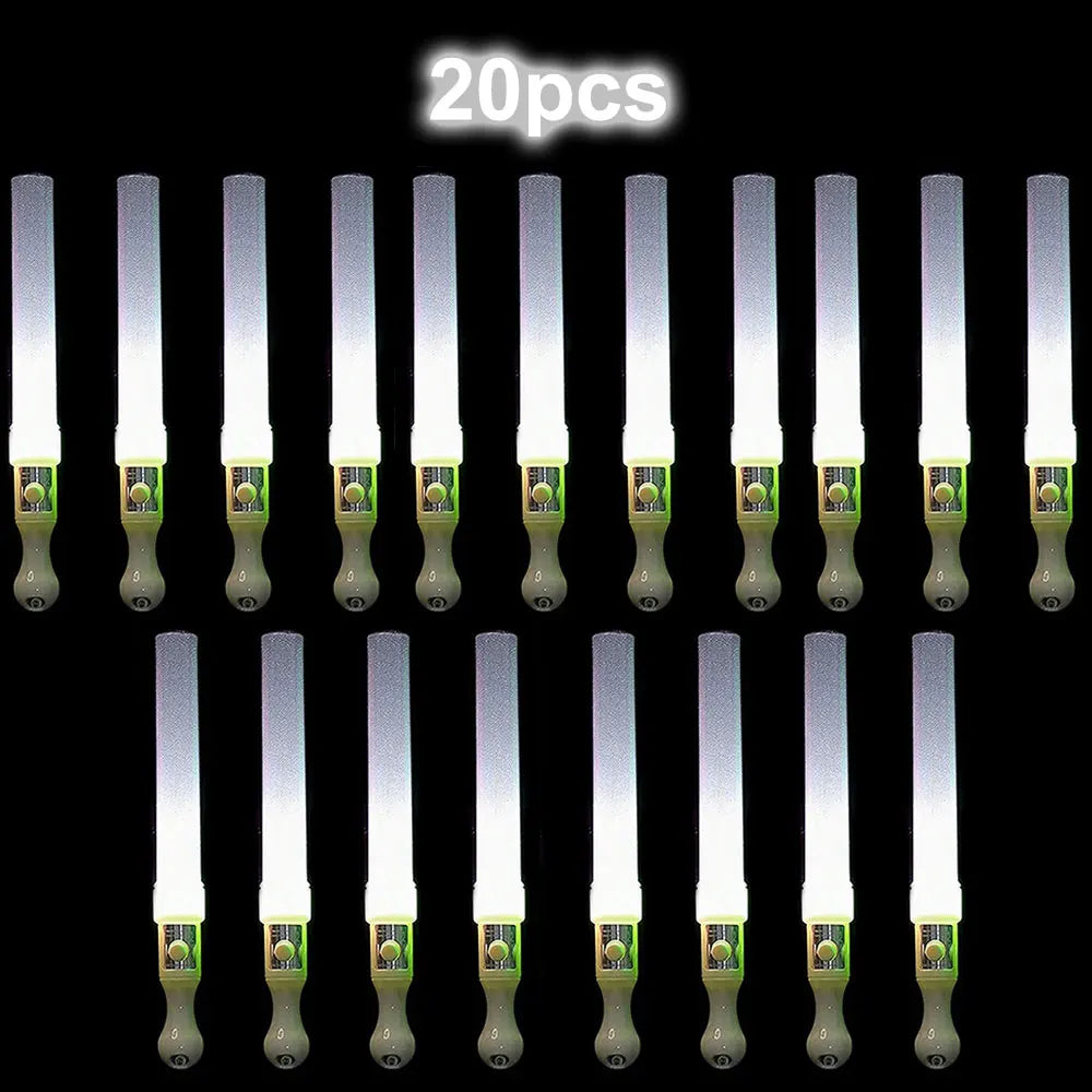 20Pcs Set White Round Stick Led White Fiber Optic Lightstick - Party Supplies for Singles, Wedding Glow Party Favors, Suitable