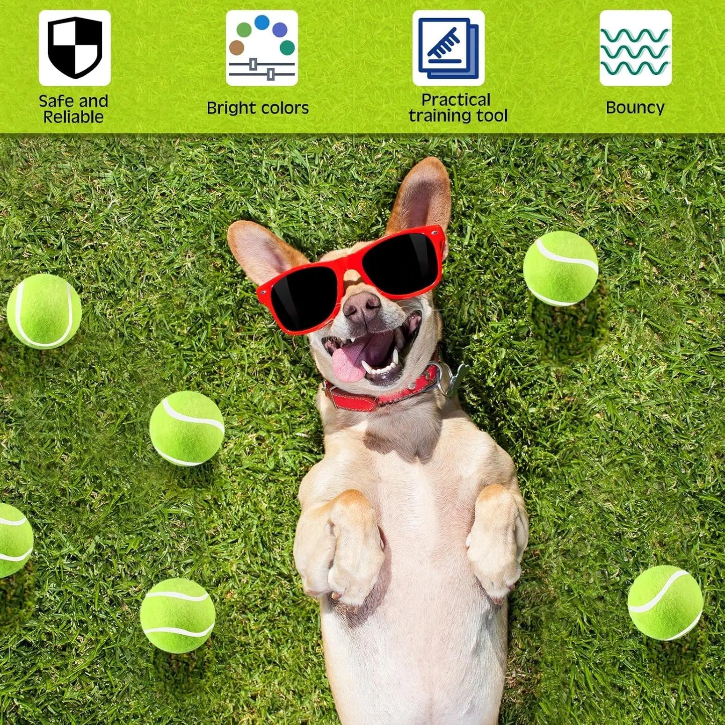 20 Pack Mini Tennis Balls for Small Dogs, Yellow Fetching Toys for Pet Training and Exercise