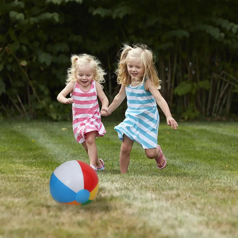 18 Pack Rainbow Beach Balls for Kids Pool Toys,12 in Inflatable Swimming Pool Beach Balls for Summer Water Games Outdoor Fun Play Game Activities, Birthday Party , Hawaiian Tropical Theme Party
