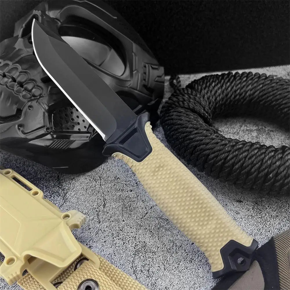 EDC 1500 Fixed Blade Knife 8Cr13Mov Blade Rubber-plastic Handle Outdoor Hiking Camping Fishing Multi-functional Tool