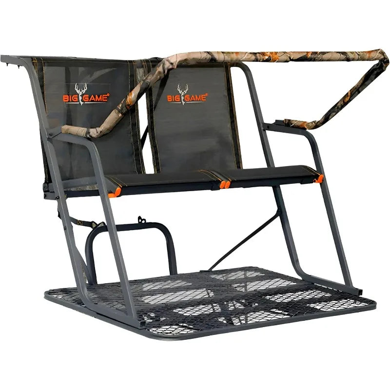 Big Game Striker XL 17.5FT Ladder Treestand Flip Back Seat Padded Armrest Deep Foot Platform Outdoor Hunting Stand