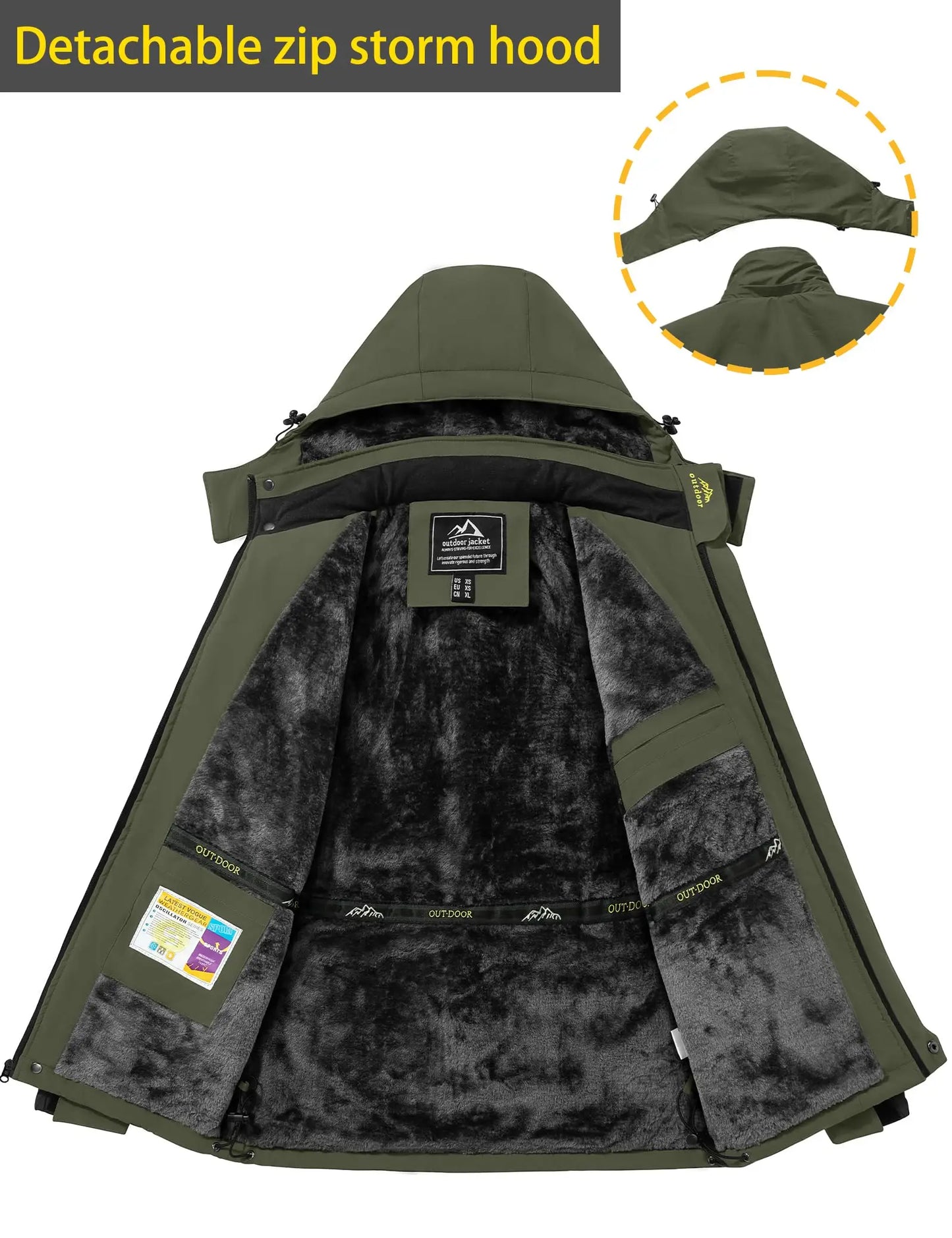 Men's Winter Ski Snow Jacket Waterproof Snow Jackets Fleece Lining Outdoor Coat Warm Insulated Snowboard Jackets
