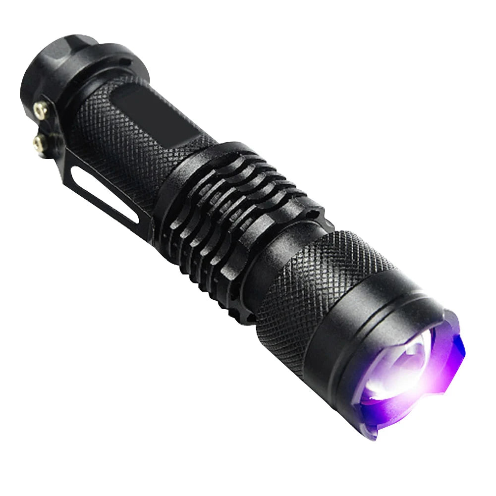 LED Ultraviolet Torch Battery Powered Money Verification Purple Light Pet Urine Stain Detector Tools Inspection Lamp