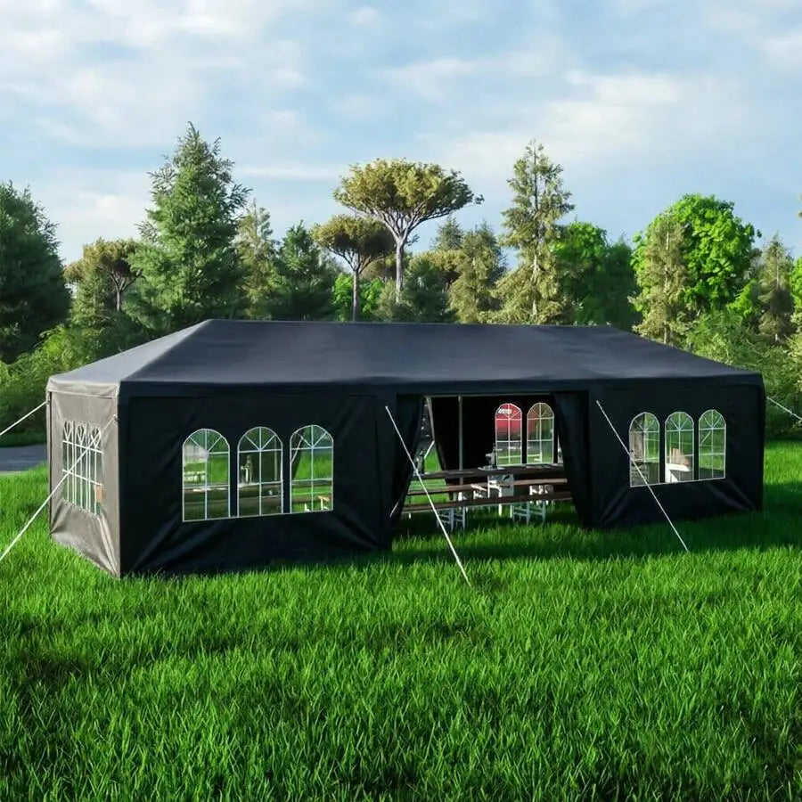 10' X 30' Outdoor Waterproof Gazebo Canopy Tent With Removable Sidewalls And Windows Heavy Duty Tent For Party Wedding Events Beach BBQ