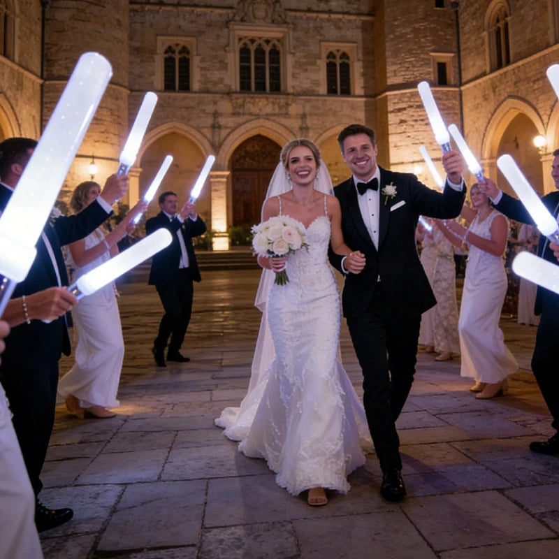 20Pcs Set White Round Stick Led White Fiber Optic Lightstick - Party Supplies for Singles, Wedding Glow Party Favors, Suitable