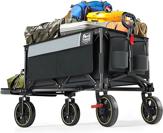 49-inch Extra-long Folding Stroller with Tailgate and Brake, 250-liter Capacity All-terrain Stroller