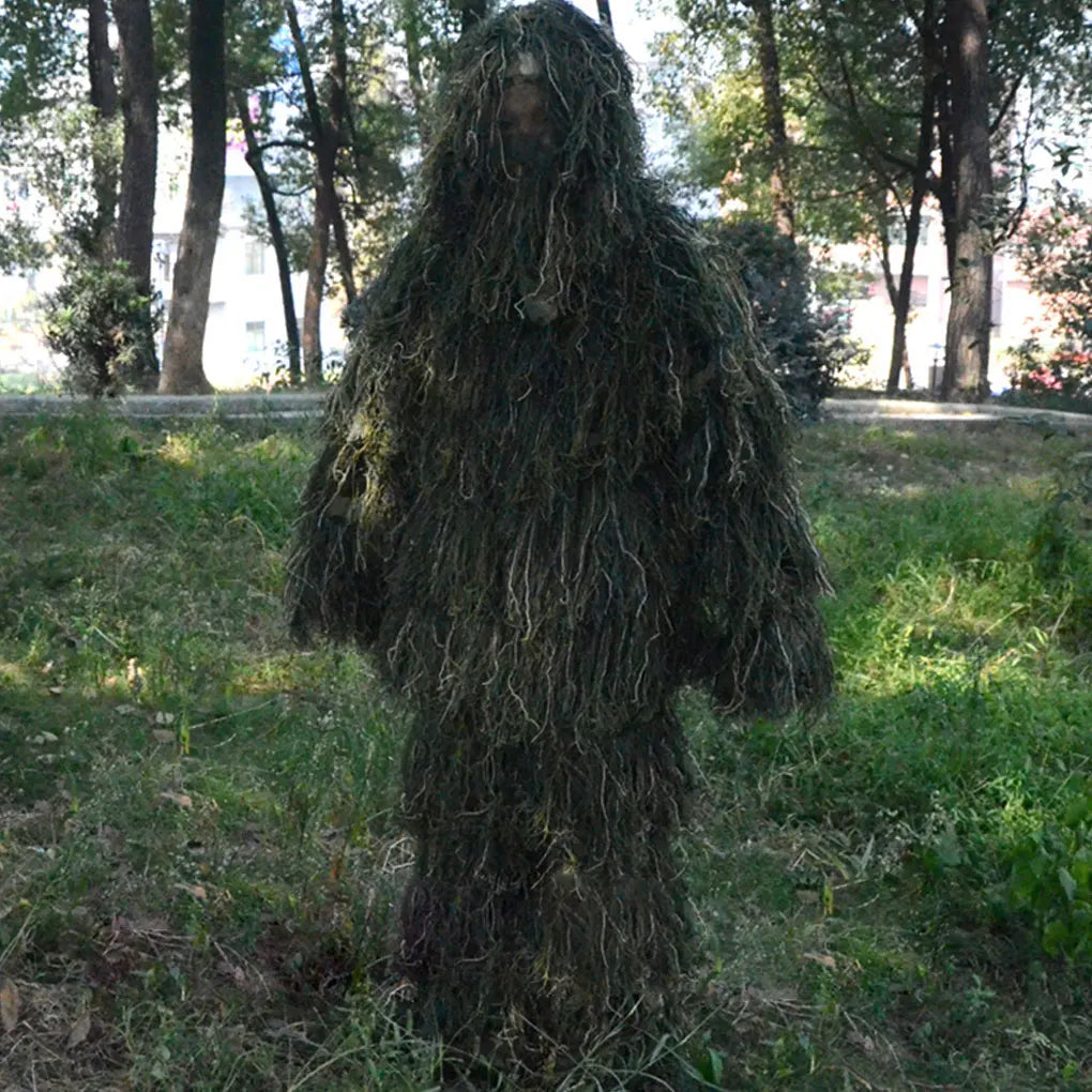 Kids 3D Camouflage Suits Outdoor Hunting Scouting Children Camouflage Clothes Pants Set with Storage Bag 1.3-1.5m