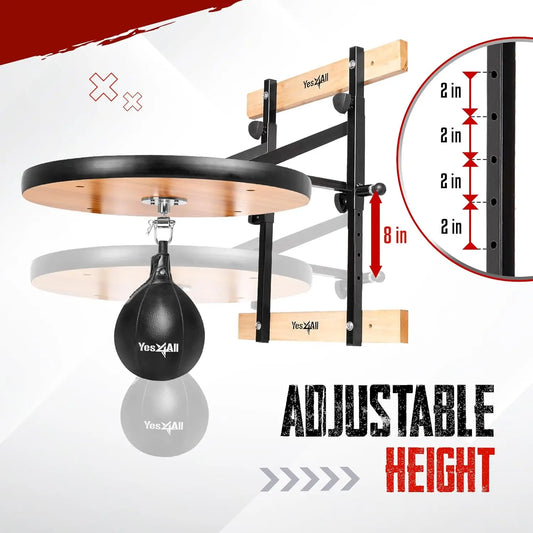 24 Inch Adjustable Wall Mount Punching Bag with Upgraded Speed Balls Boxing Training Full Kit for Fitness And Martial Arts Train