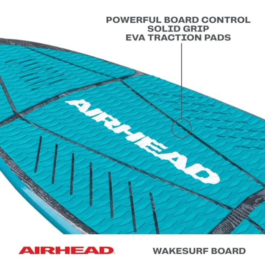 Wakesurf Boards EVA Traction Pads with Adjustable Foot Straps for All Skill Levels Black Durable Non-Slip Surface Multiple Size