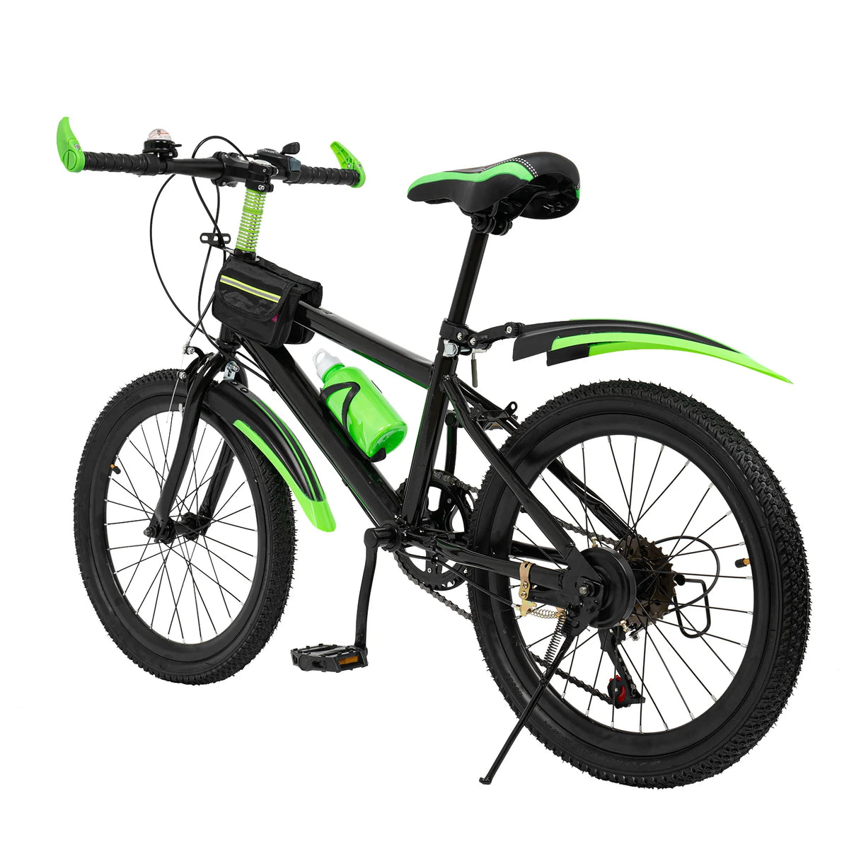 20 Inch 7 Speeds Mountain Bike Adjustable Children's Bicycle with Storage Bag and Compass Bell Braking System Bike