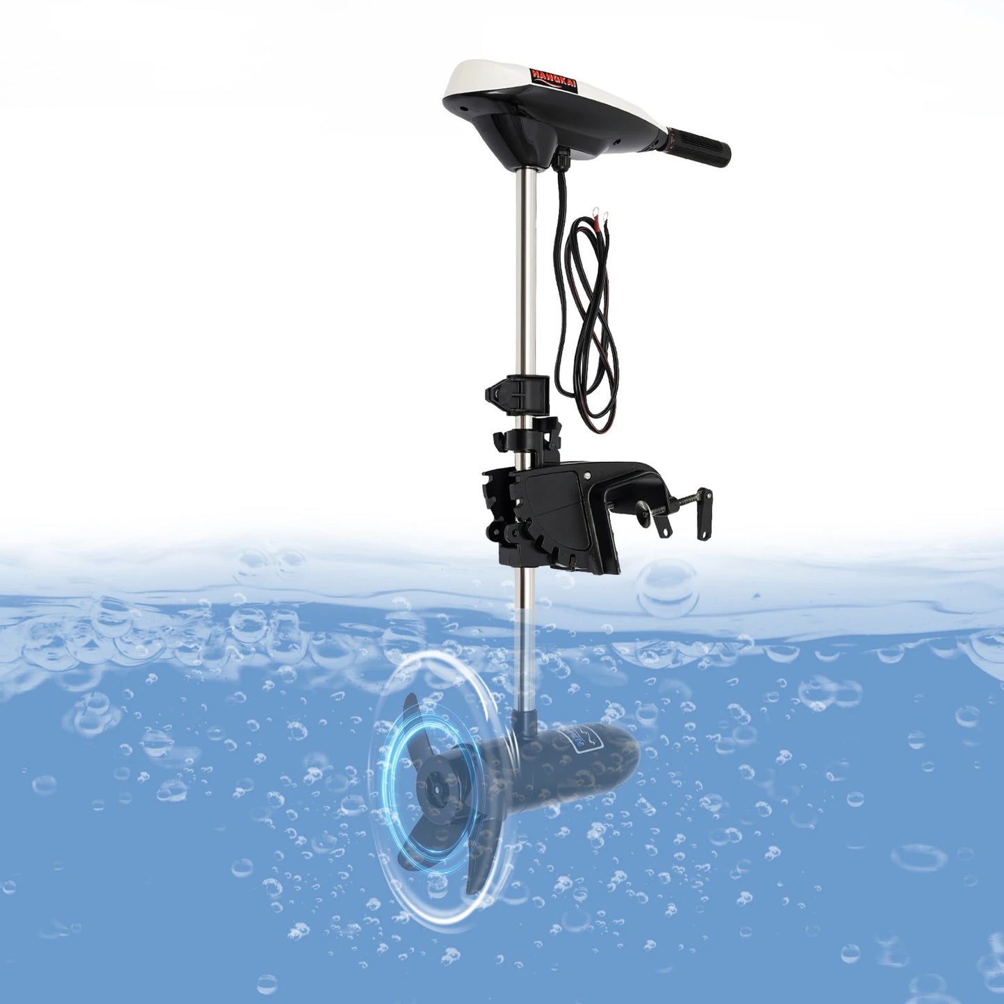 12v/66lbs Thrust Transom Mounted Saltwater Electric Trolling Motor 3 Leaves Propeller Transom Mount Trolling Motor