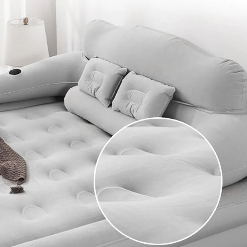 Camping Air bed with Backrest 2 Persons Inflatable Mattress Camping Folding Home Indoor Outdoor Air Cushion 48cm High Bed
