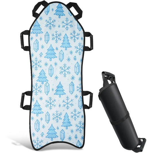 45 x 18 Foldable Snow Sled for Adults Winter Snow Sled with Handles for Steering Portable Winter Sled for Snow Riding Toboggani