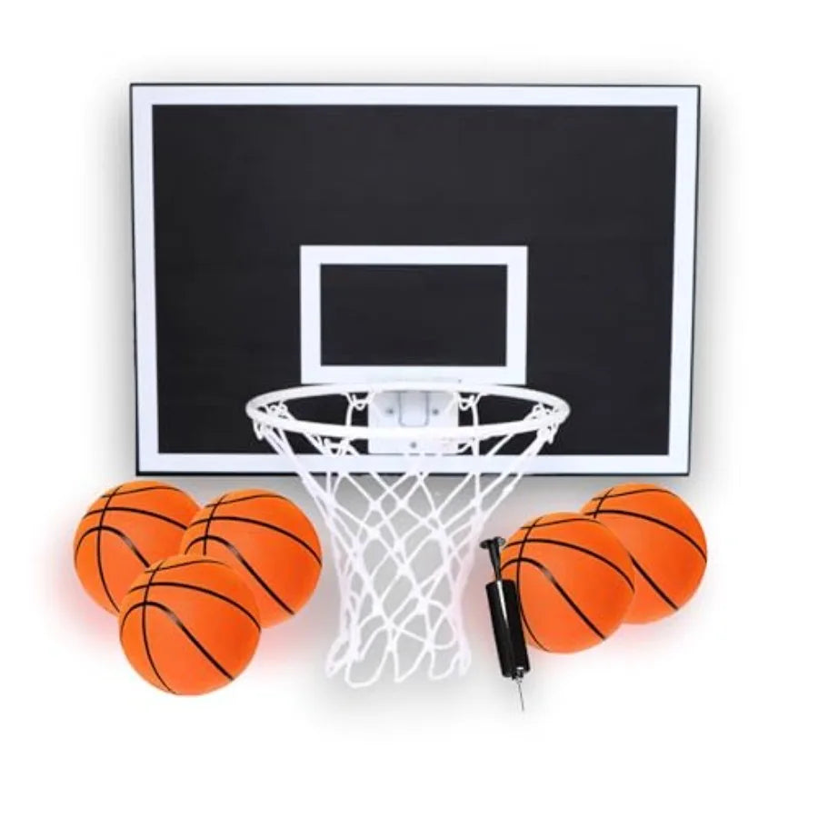 MVP Mini Indoor Basketball Hoop and Ball Set in Solid red Cedar Made in USA. Unique Over The Door or Wall Option 5 Mini Basketb