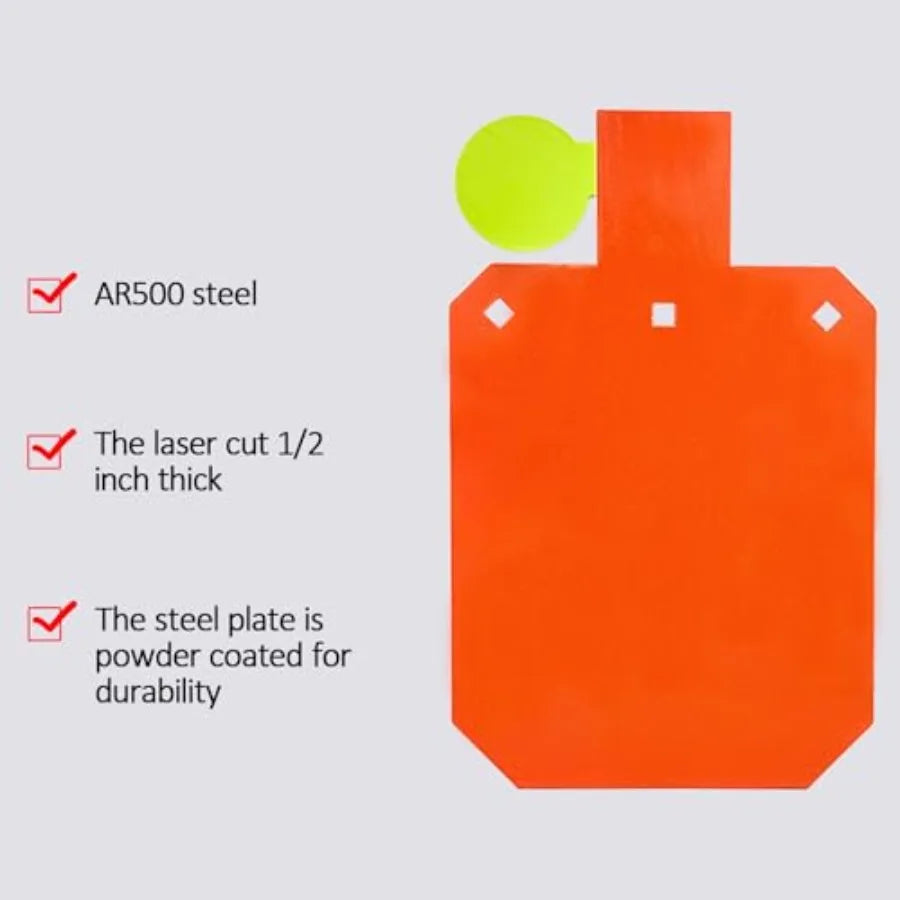 AR500 Steel Hostage Reactive Shooting Target 10×16 inches 1 2 inch Thick Stand System for Outdoor Range Training with 2x4 Steel
