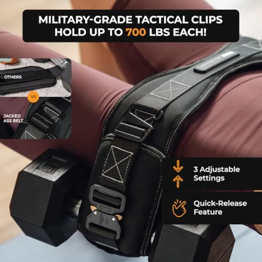 Premium Hip Thrust Belt for Dumbbells Kettlebells Patented Booty Belt Heavy Duty Glute Training System for Home Gym Fast Se