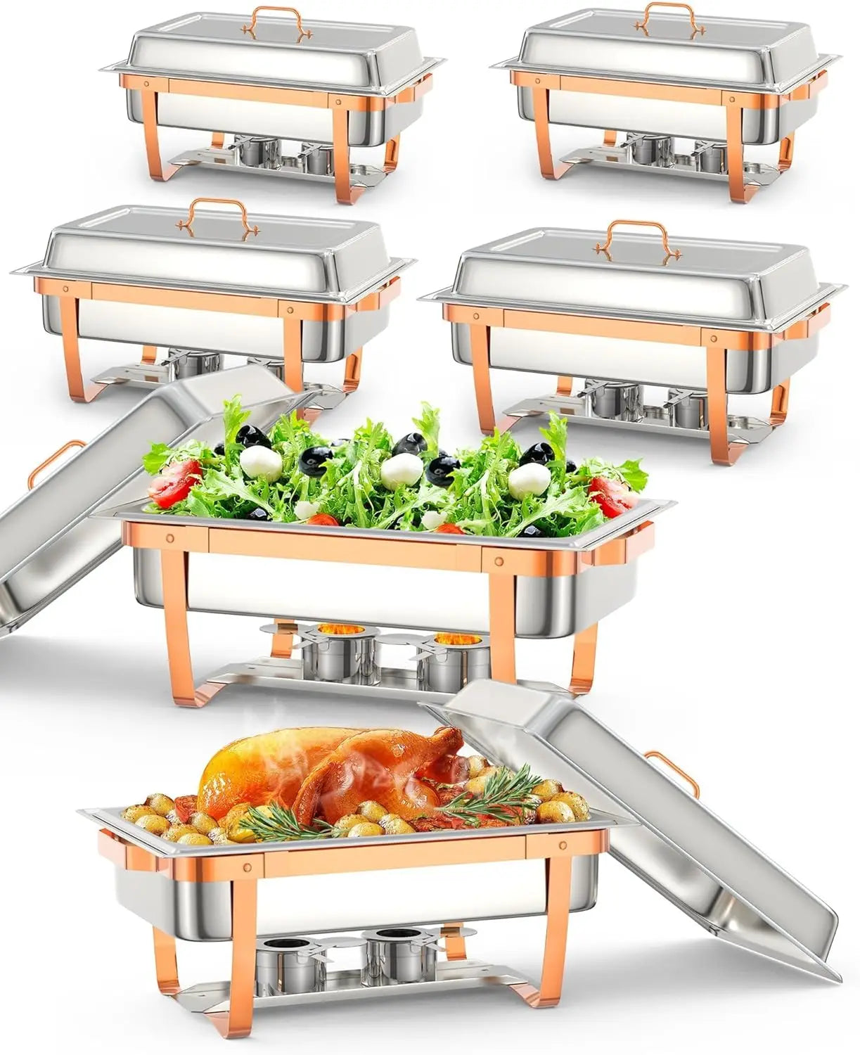 Chafing Dishes for Buffet,Rectangle Chafing Dishes Buffet Set,Stainless Steel Chafer and Food Warmer for Party wedding