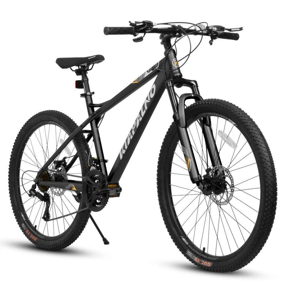 26 Inch Mountain Bike for Adults & Teenagers, High Carbon Steel Frame, 21-Speed Smooth Gear System, Front and Rear Mechanical Disc Brakes, 26x2.125 Inch Wear-Resistant Tires, All Terrain MTB Bicycle
