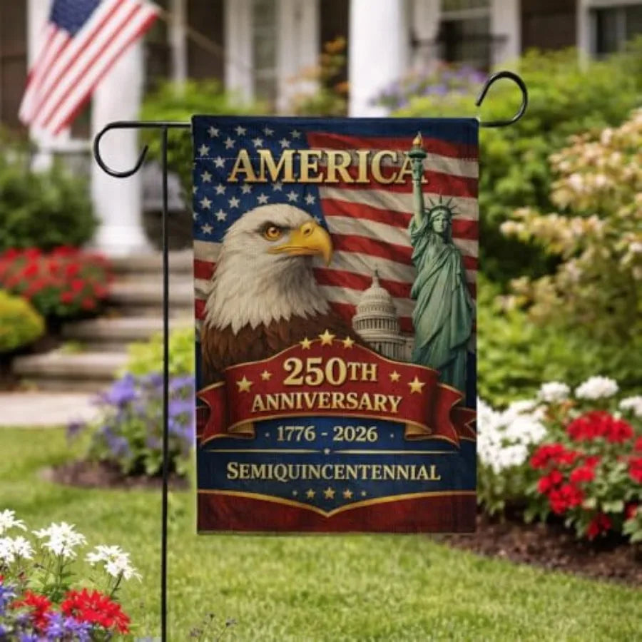 250 Anniversary USA Flag, 250th Anniversary America Garden Flag, 1776-2026 Yard Flags Outside 12x18 Inch Double Sided Outdoor B